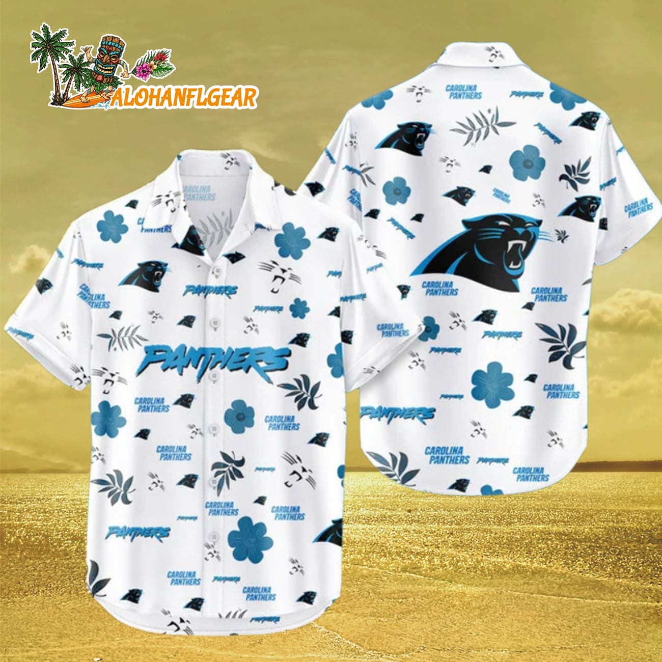 Carolina Panthers Hawaiian Shirt Tropical Beach, Carolina Panthers Aloha Shirt Carolina Panthers Hawaiian Shirt Tropical Beach, Carolina Panthers Aloha Shirt