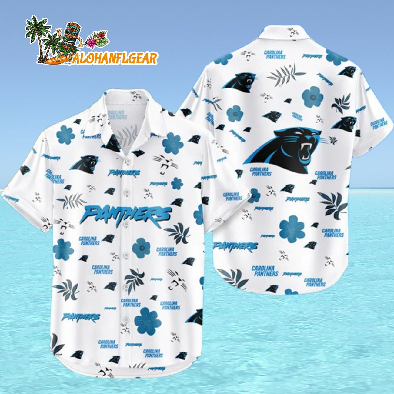 Carolina Panthers Hawaiian Shirt Tropical Beach, Carolina Panthers Aloha Shirt Carolina Panthers Hawaiian Shirt Tropical Beach, Carolina Panthers Aloha Shirt