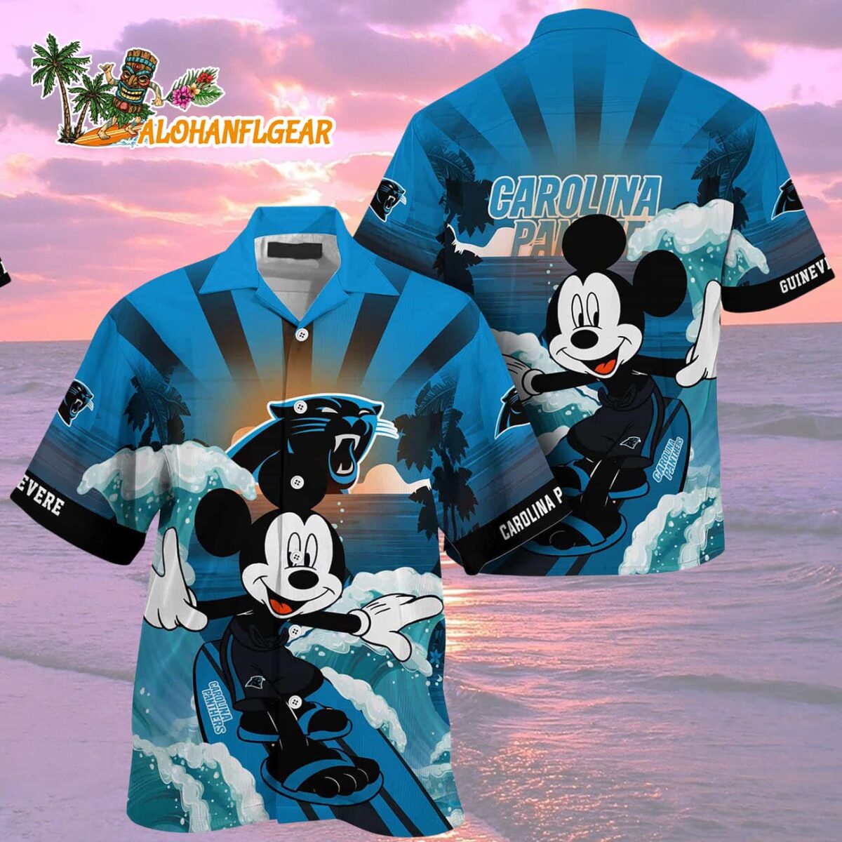 Carolina Panthers Special Mickey Mouse Movies Design Summer Hawaiian Shirt Carolina Panthers Aloha Shirt 2