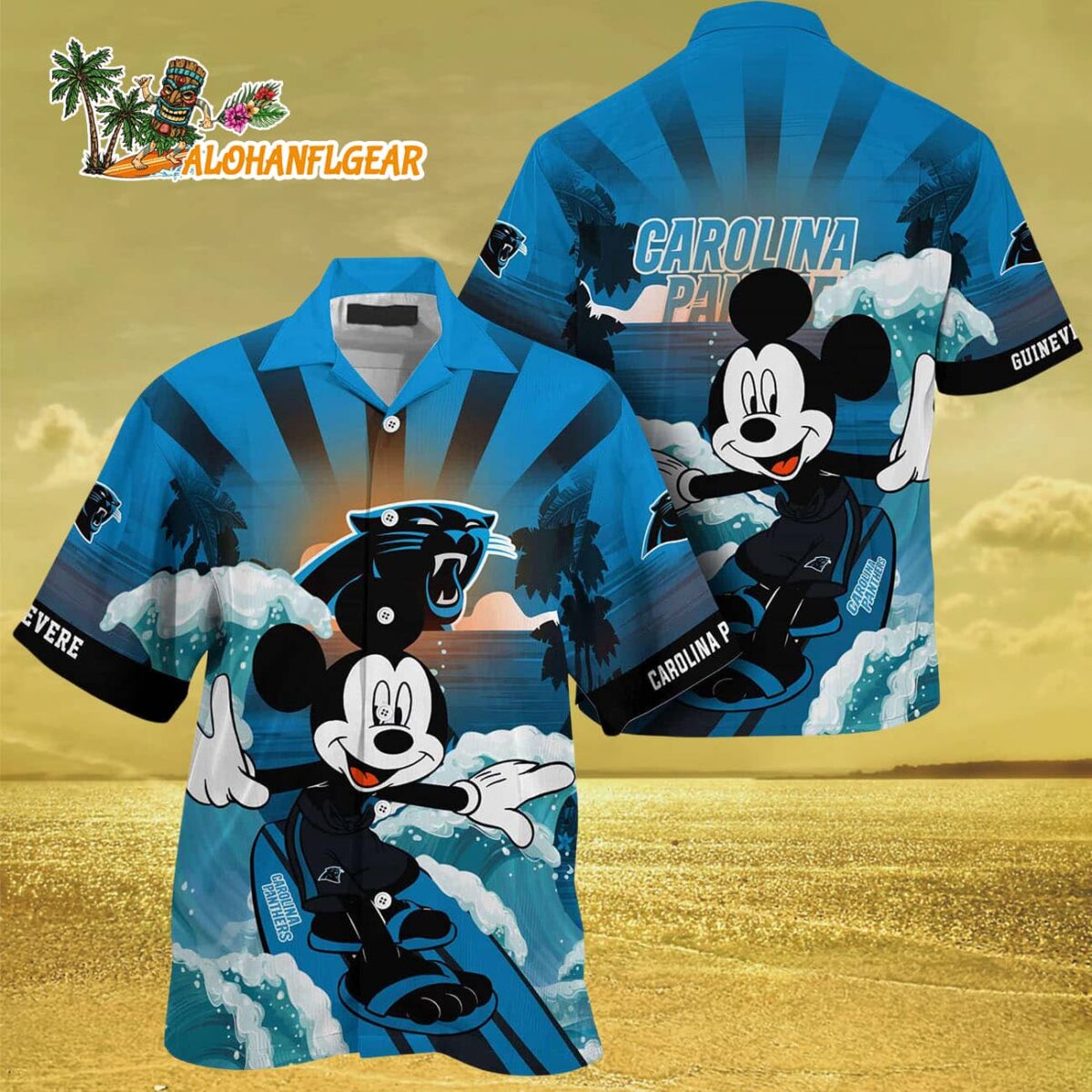 Carolina Panthers Special Mickey Mouse Movies Design Summer Hawaiian Shirt Carolina Panthers Aloha Shirt 3