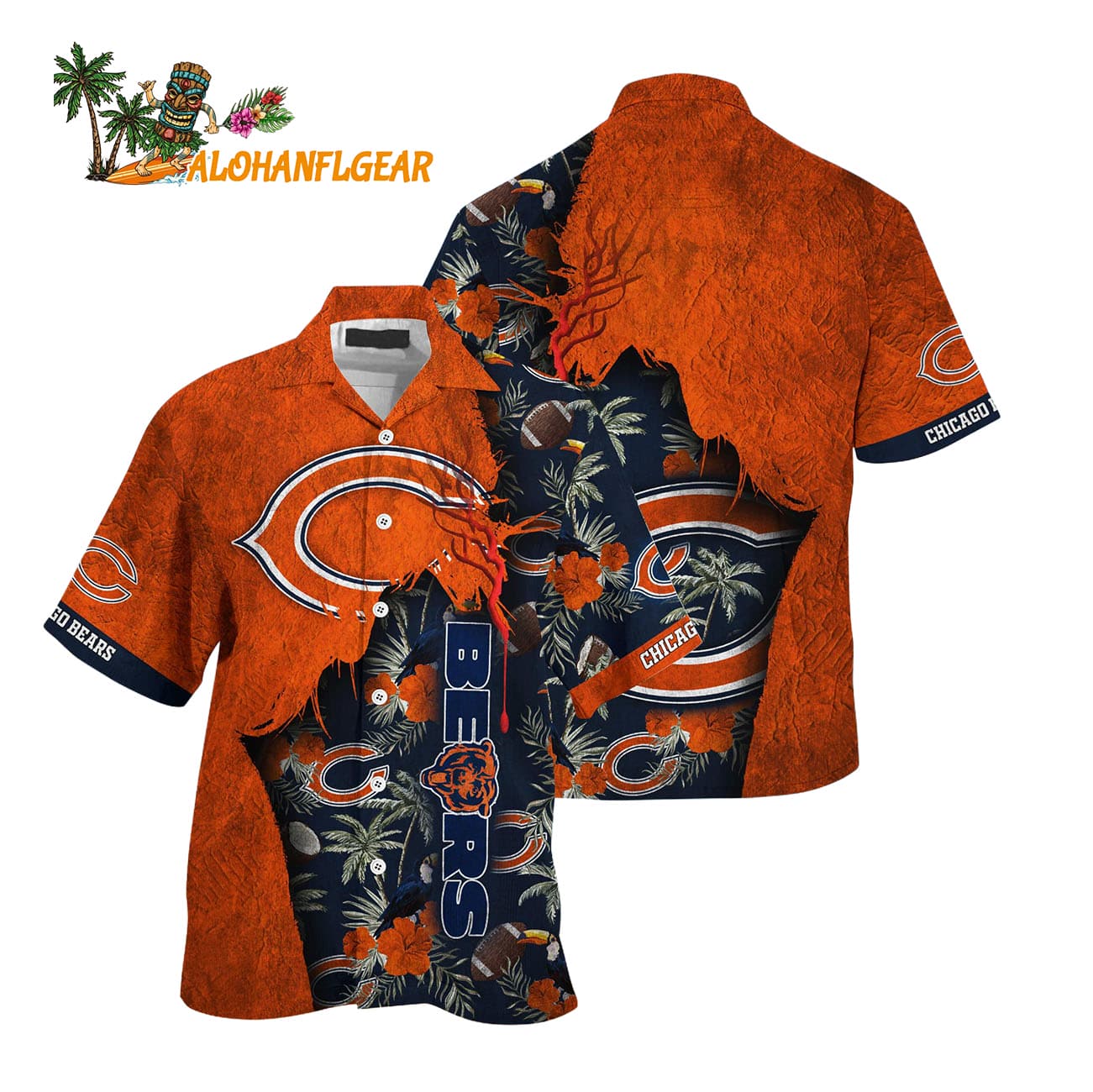 Chicago Bears Football Team Summer God Hawaii Shirt, Football NFL Hawaiian Shirt Chicago Bears Football Team Summer God Hawaii Shirt, Football NFL Hawaiian Shirt