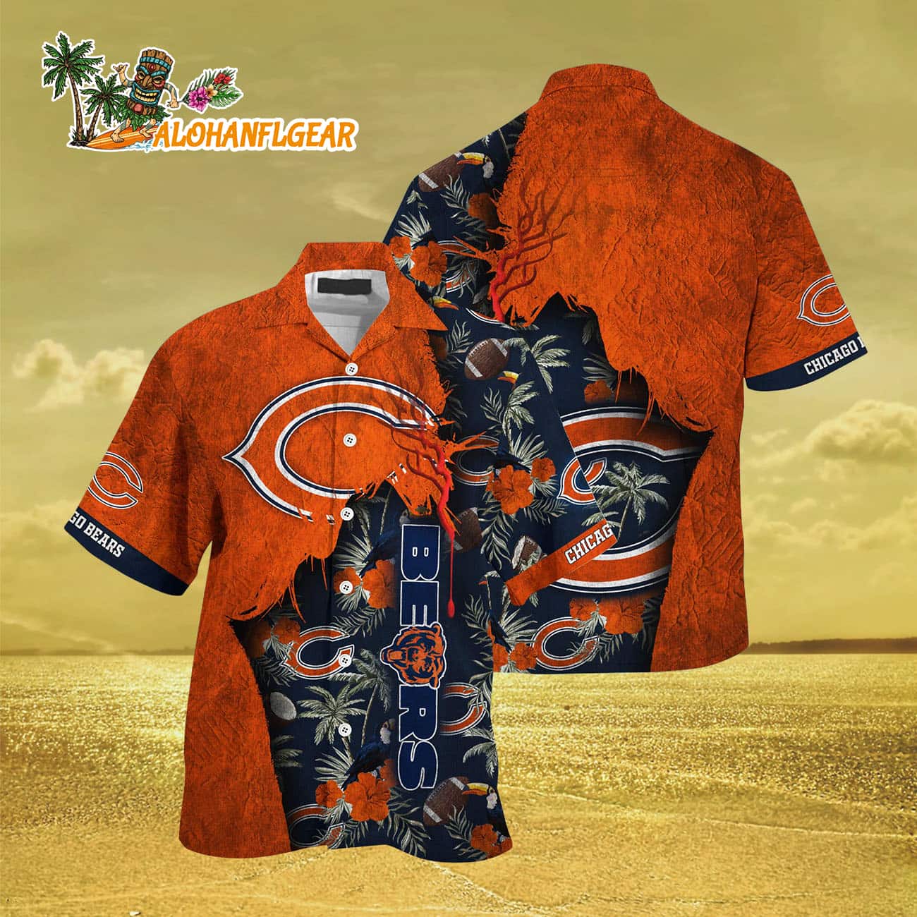Chicago Bears Football Team Summer God Hawaii Shirt, Football NFL Hawaiian Shirt Chicago Bears Football Team Summer God Hawaii Shirt, Football NFL Hawaiian Shirt