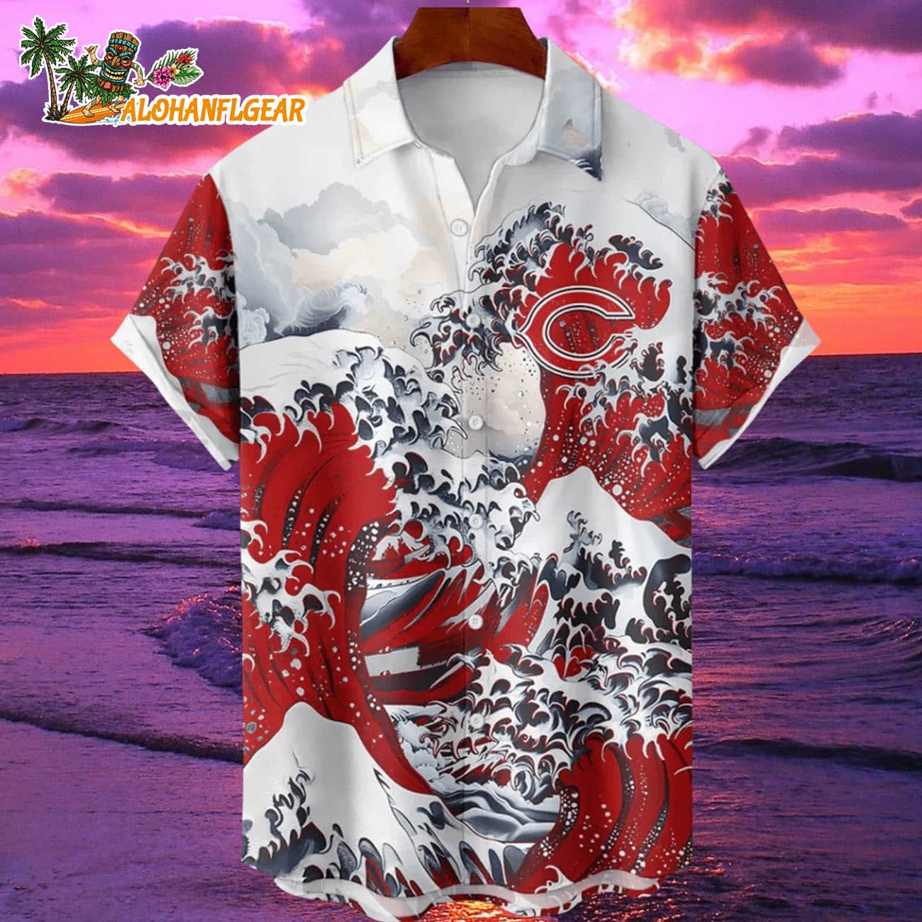 Chicago Bears Great Wave Hawaiian Shirt Custom Name And Number NFL Aloha Shirt Chicago Bears Great Wave Hawaiian Shirt Custom Name And Number NFL Aloha Shirt