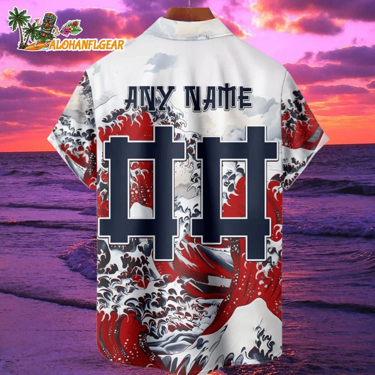 Chicago Bears Great Wave Hawaiian Shirt Custom Name And Number NFL Aloha Shirt 2