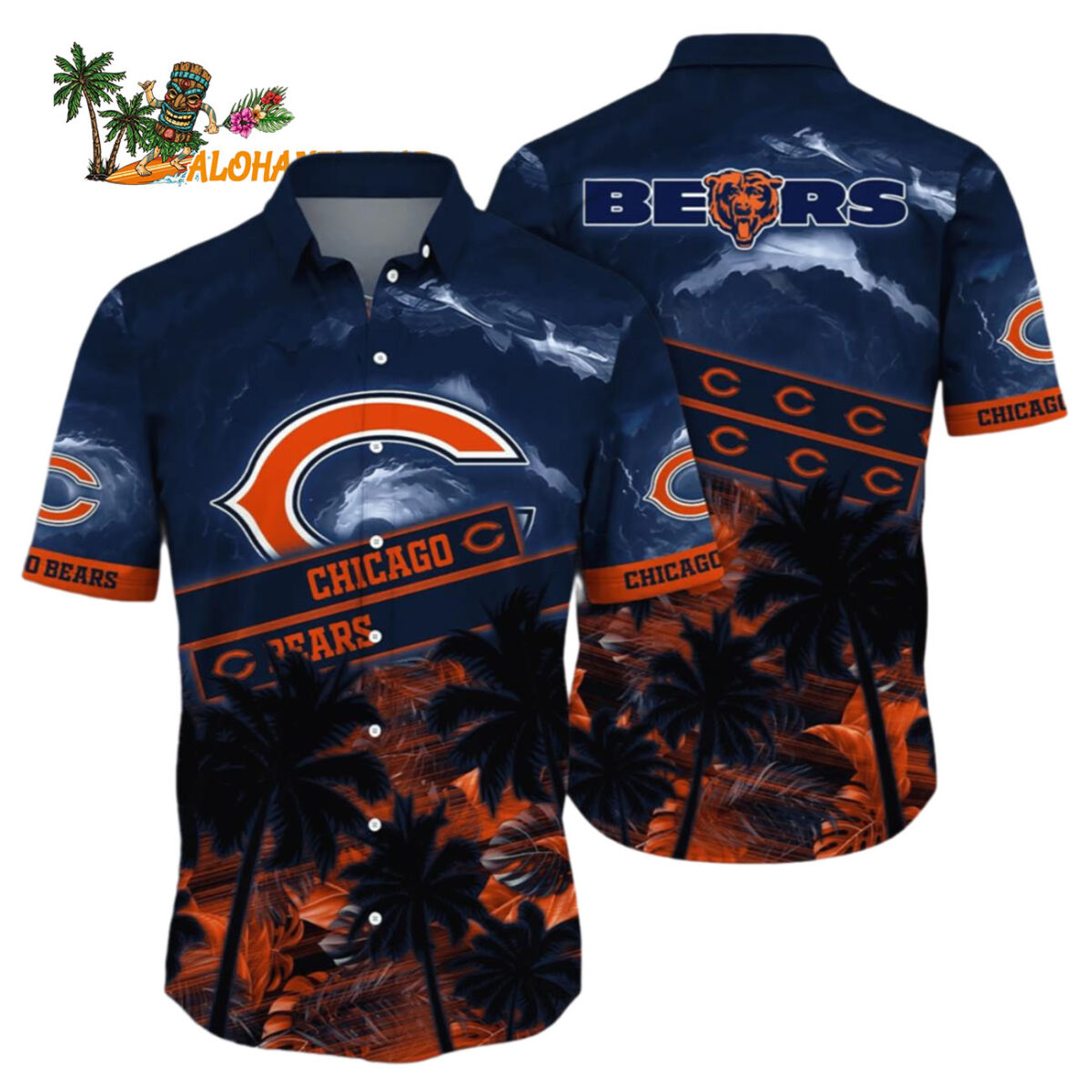 Chicago Bears Hawaiian Shirt Sun Kissed Chicago Bears Aloha Shirt 1