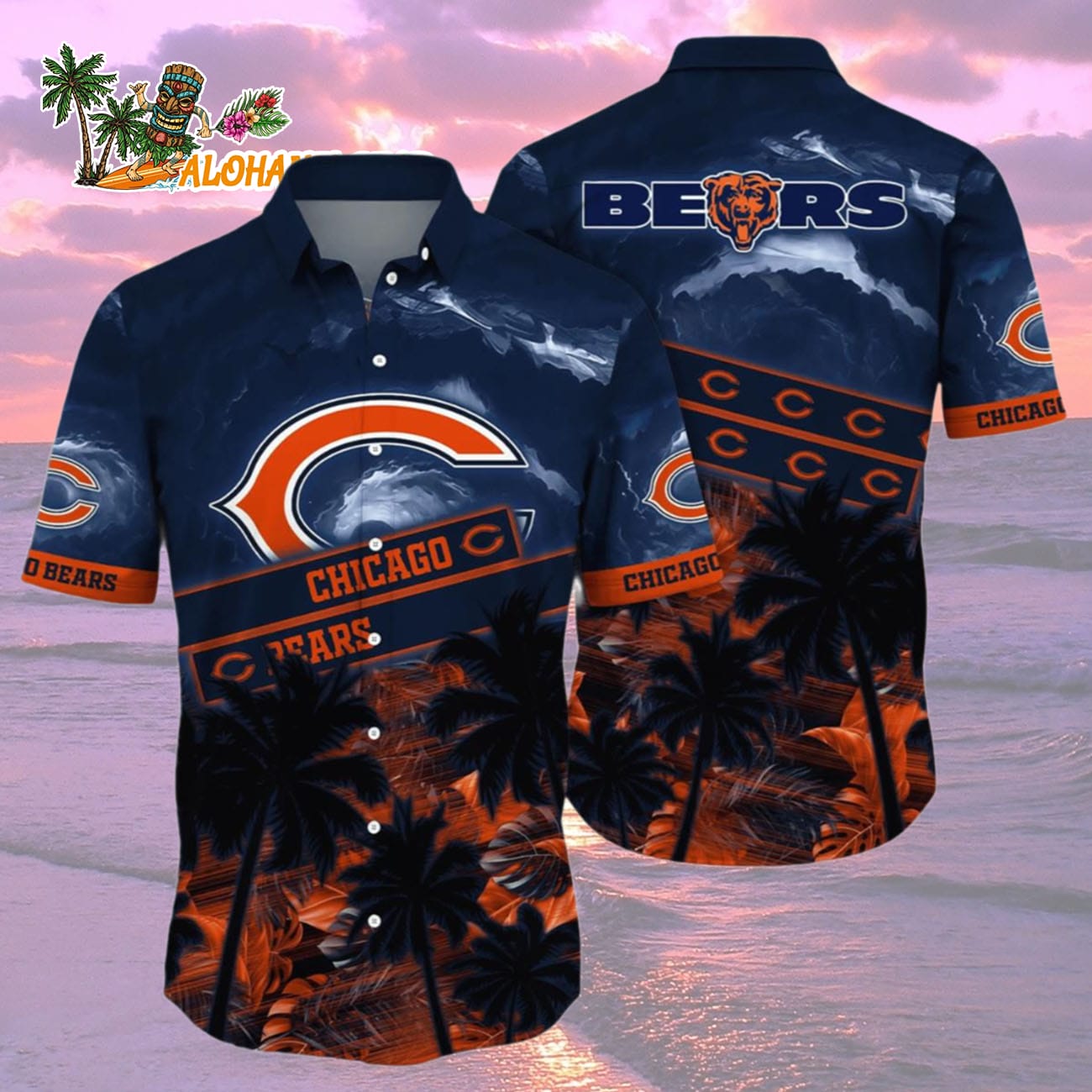 Chicago Bears Hawaiian Shirt Sun Kissed, Chicago Bears Aloha Shirt Chicago Bears Hawaiian Shirt Sun Kissed, Chicago Bears Aloha Shirt