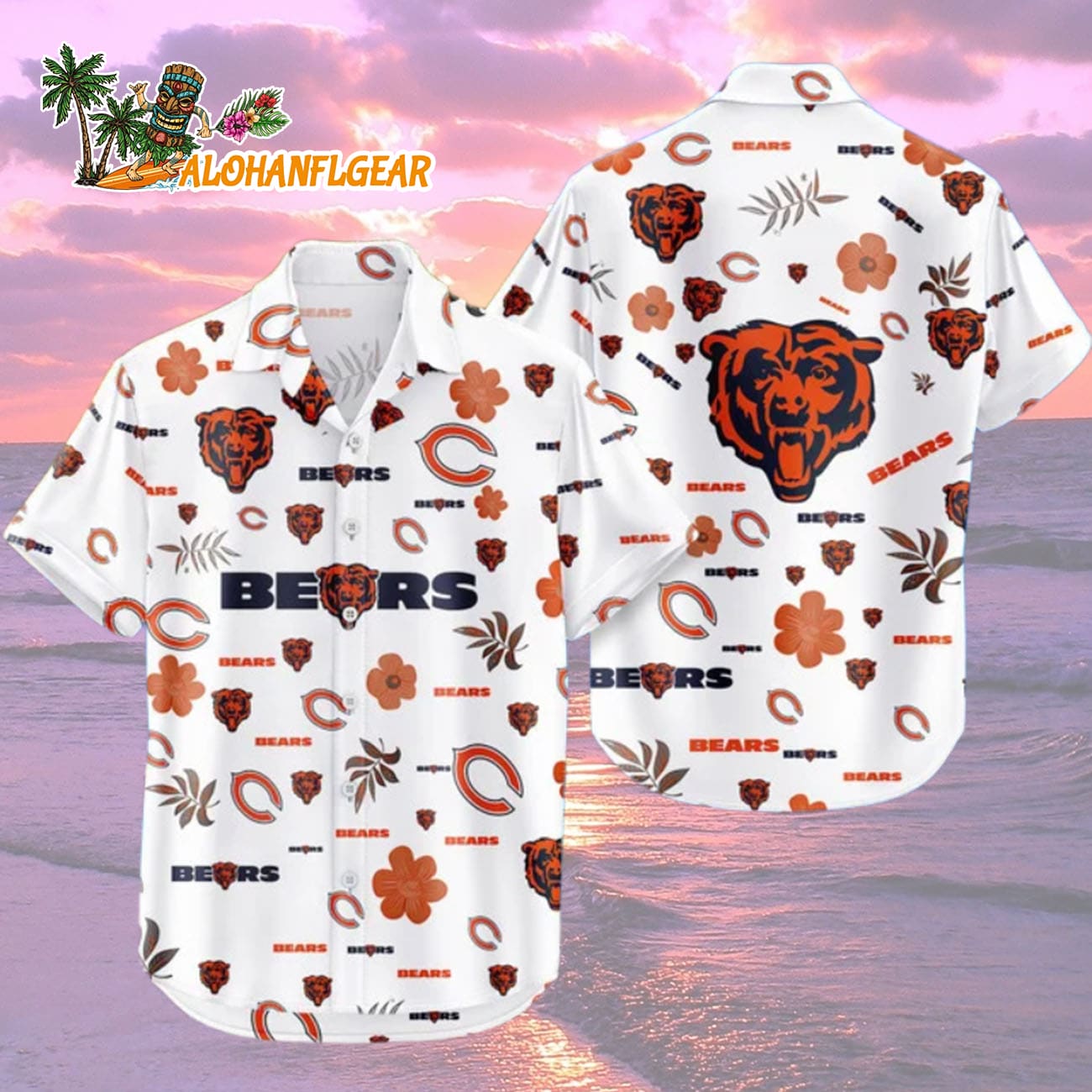 Chicago Bears Hawaiian Shirt Tropical Beach, Chicago Bears Aloha Shirt Chicago Bears Hawaiian Shirt Tropical Beach, Chicago Bears Aloha Shirt