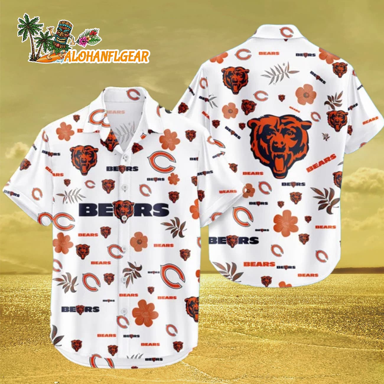 Chicago Bears Hawaiian Shirt Tropical Beach, Chicago Bears Aloha Shirt Chicago Bears Hawaiian Shirt Tropical Beach, Chicago Bears Aloha Shirt