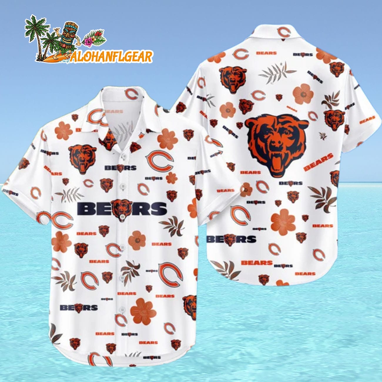 Chicago Bears Hawaiian Shirt Tropical Beach, Chicago Bears Aloha Shirt Chicago Bears Hawaiian Shirt Tropical Beach, Chicago Bears Aloha Shirt