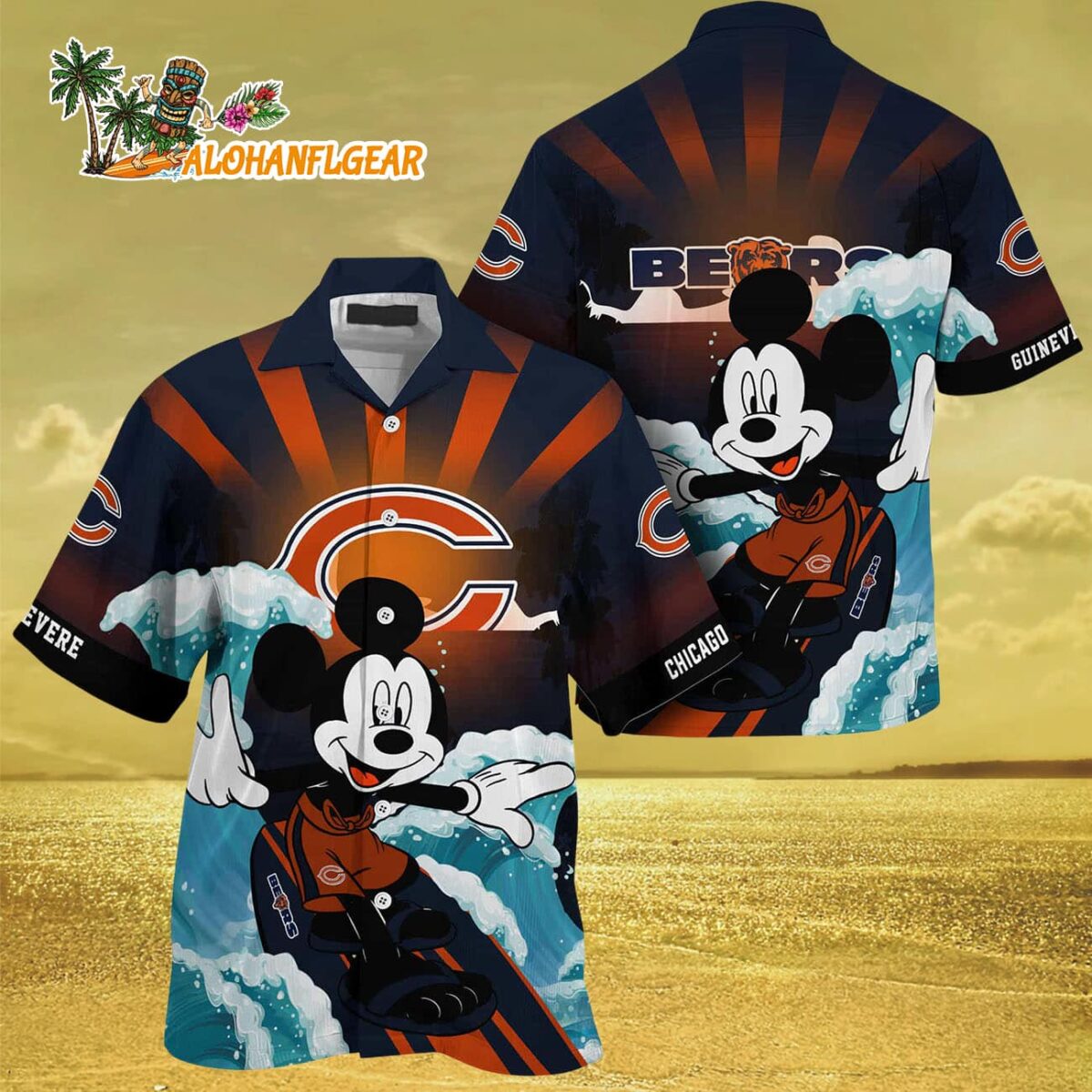 Chicago Bears Special Mickey Mouse Movies Design Summer Hawaiian Shirt Chicago Bears Aloha Shirt 3