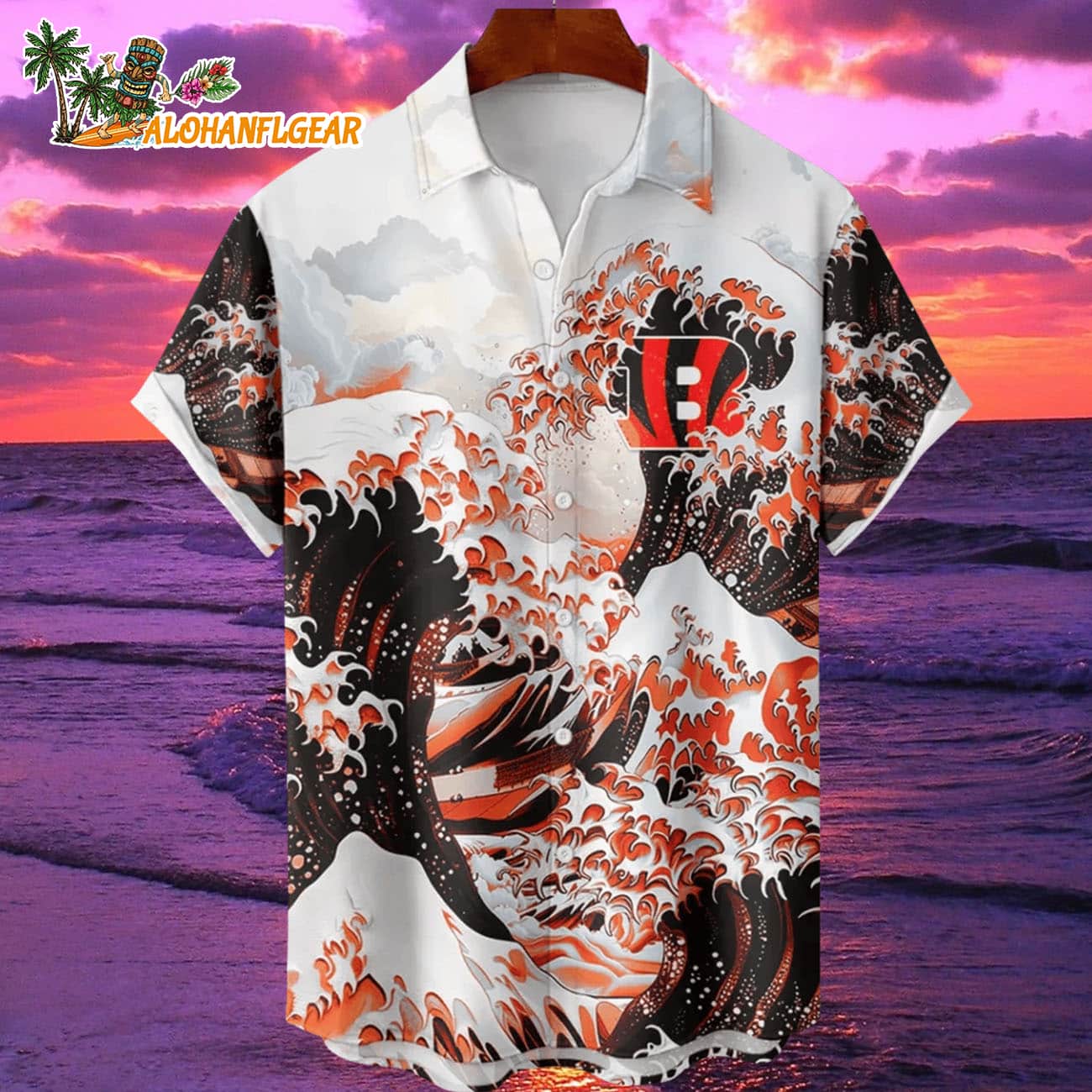 Cincinnati Bengals Great Wave Hawaiian Shirt Custom Name And Number NFL Aloha Shirt Cincinnati Bengals Great Wave Hawaiian Shirt Custom Name And Number NFL Aloha Shirt