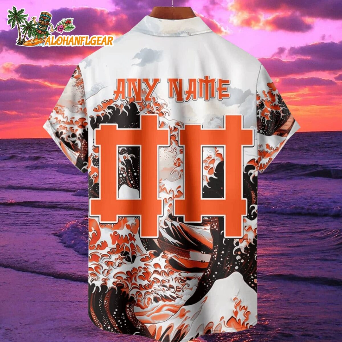 Cincinnati Bengals Great Wave Hawaiian Shirt Custom Name And Number NFL Aloha Shirt 2