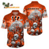 Cincinnati Bengals Halloween Skull Pumpkin Hawaiian Shirt Cincinnati Bengals Aloha Shirt 1