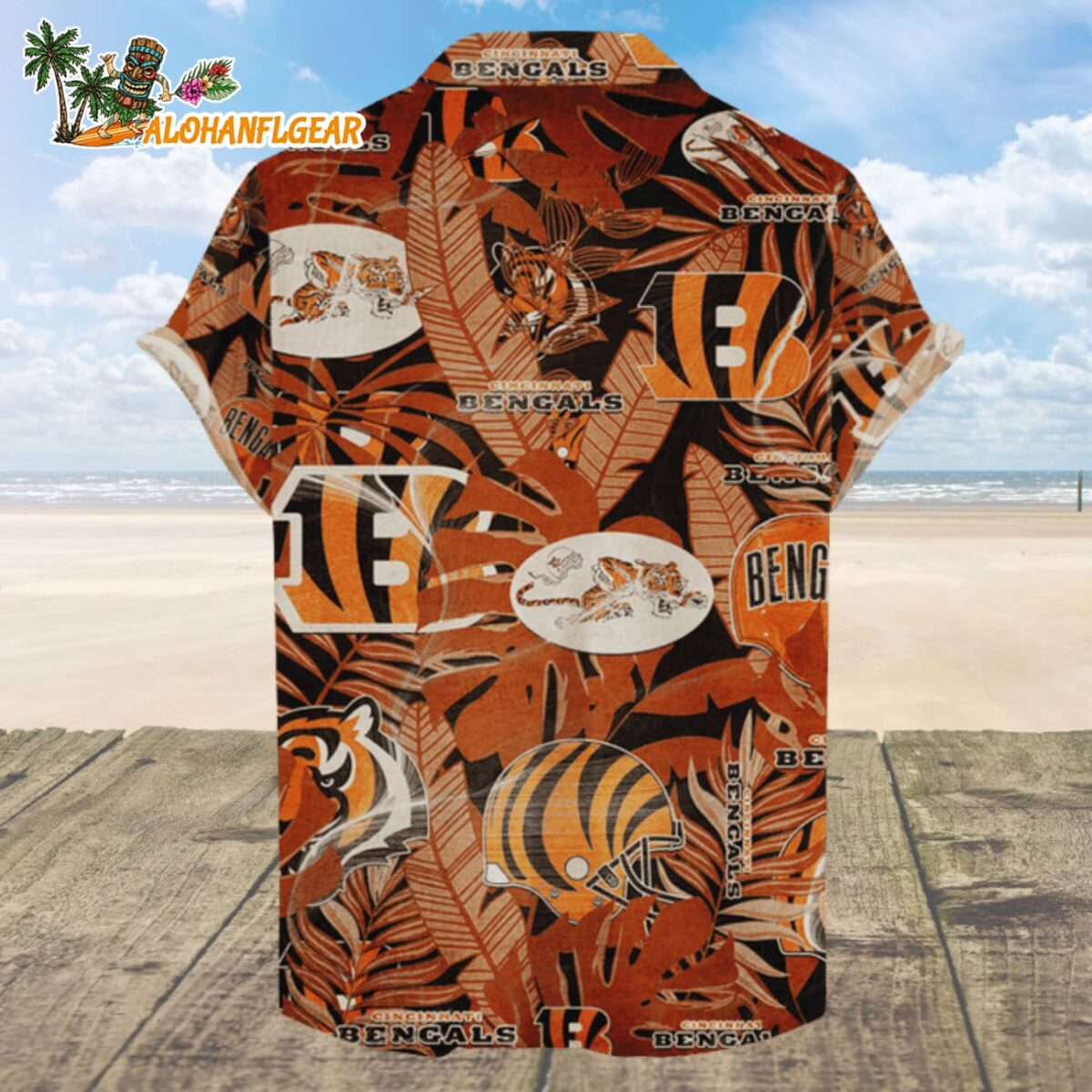Cincinnati Bengals Hawaiian Shirt Retro Logo Revolution NFL Aloha Shirt 2025 2