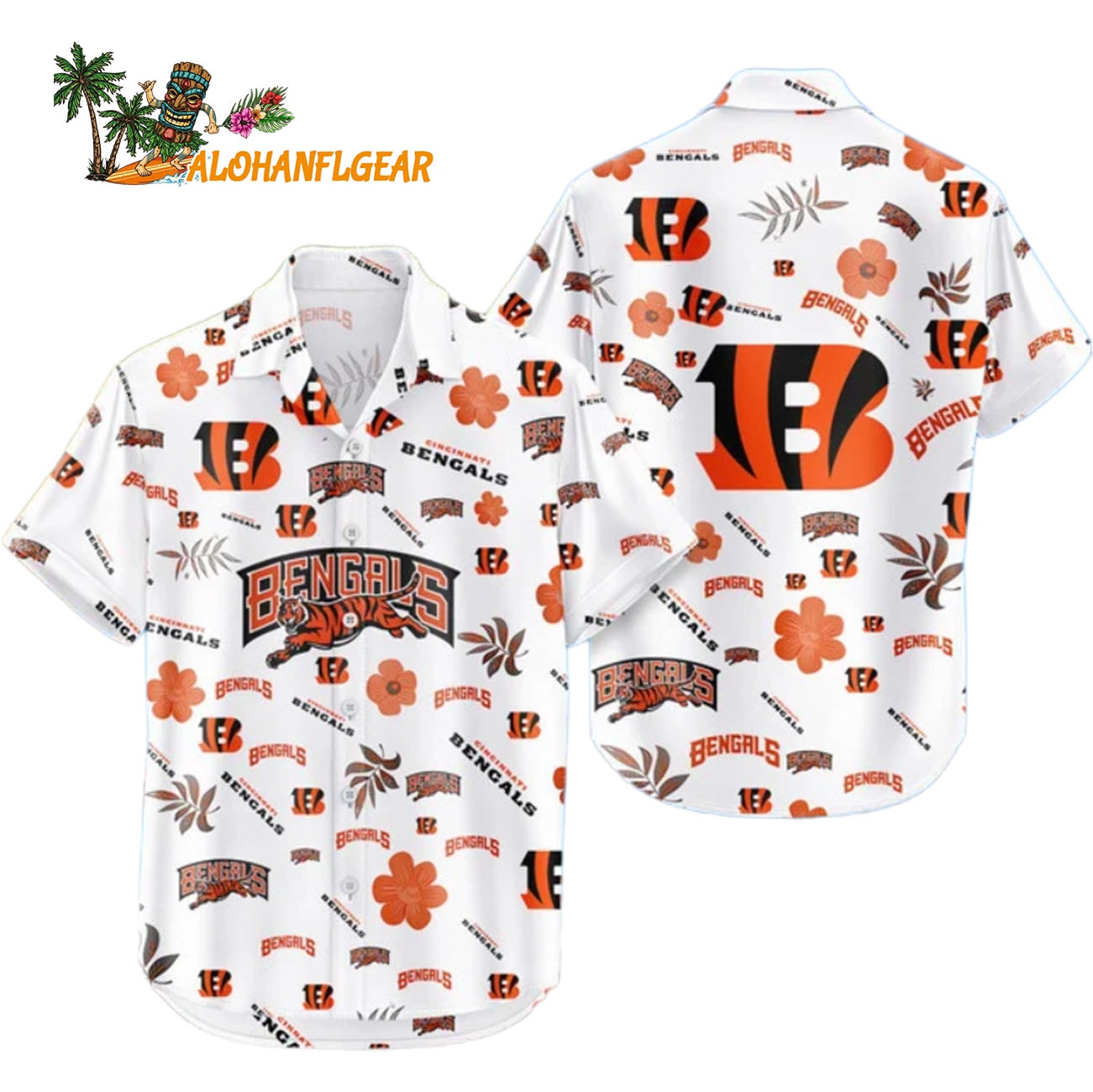 Cincinnati Bengals Hawaiian Shirt Tropical Beach, Cincinnati Bengals Aloha Shirt Cincinnati Bengals Hawaiian Shirt Tropical Beach, Cincinnati Bengals Aloha Shirt