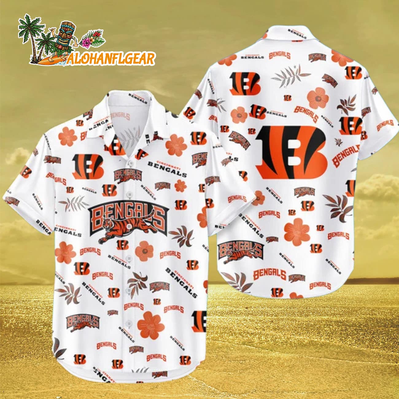 Cincinnati Bengals Hawaiian Shirt Tropical Beach, Cincinnati Bengals Aloha Shirt Cincinnati Bengals Hawaiian Shirt Tropical Beach, Cincinnati Bengals Aloha Shirt