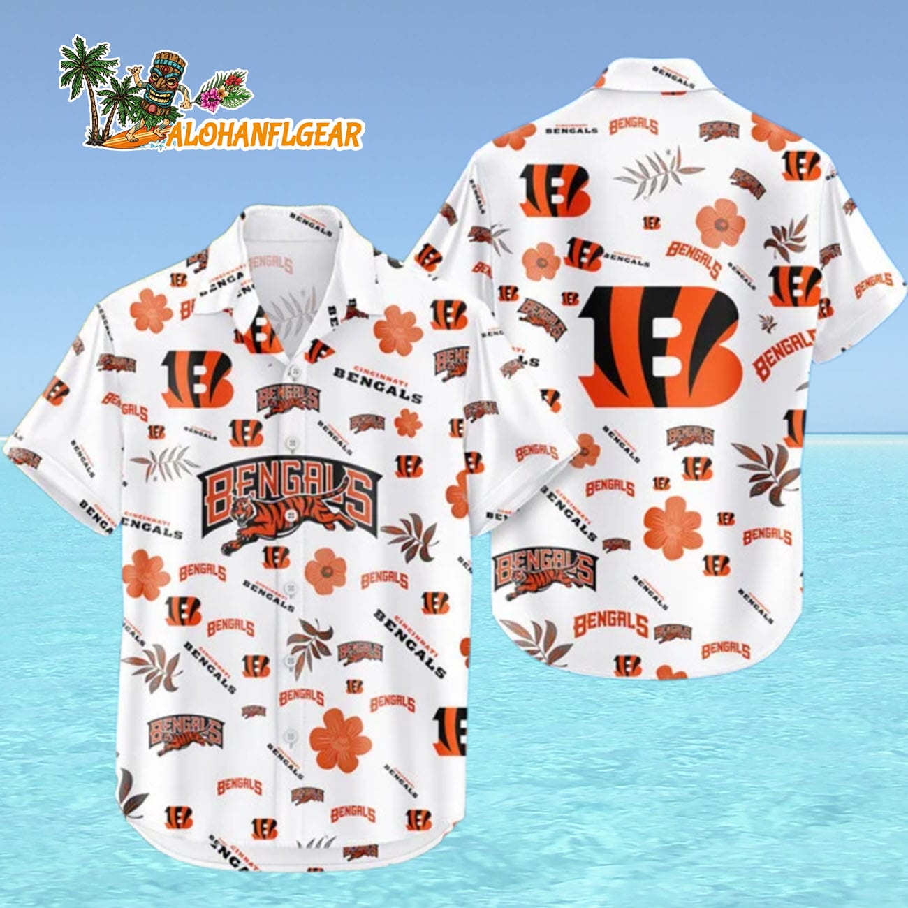 Cincinnati Bengals Hawaiian Shirt Tropical Beach, Cincinnati Bengals Aloha Shirt Cincinnati Bengals Hawaiian Shirt Tropical Beach, Cincinnati Bengals Aloha Shirt