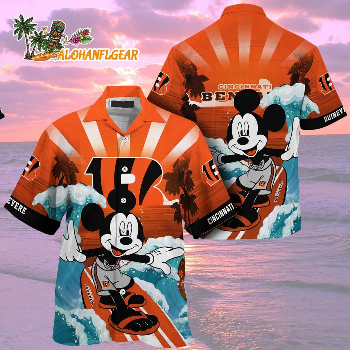 Cincinnati Bengals Special Mickey Mouse Movies Design Summer Hawaiian Shirt Cincinnati Bengals Aloha Shirt 2