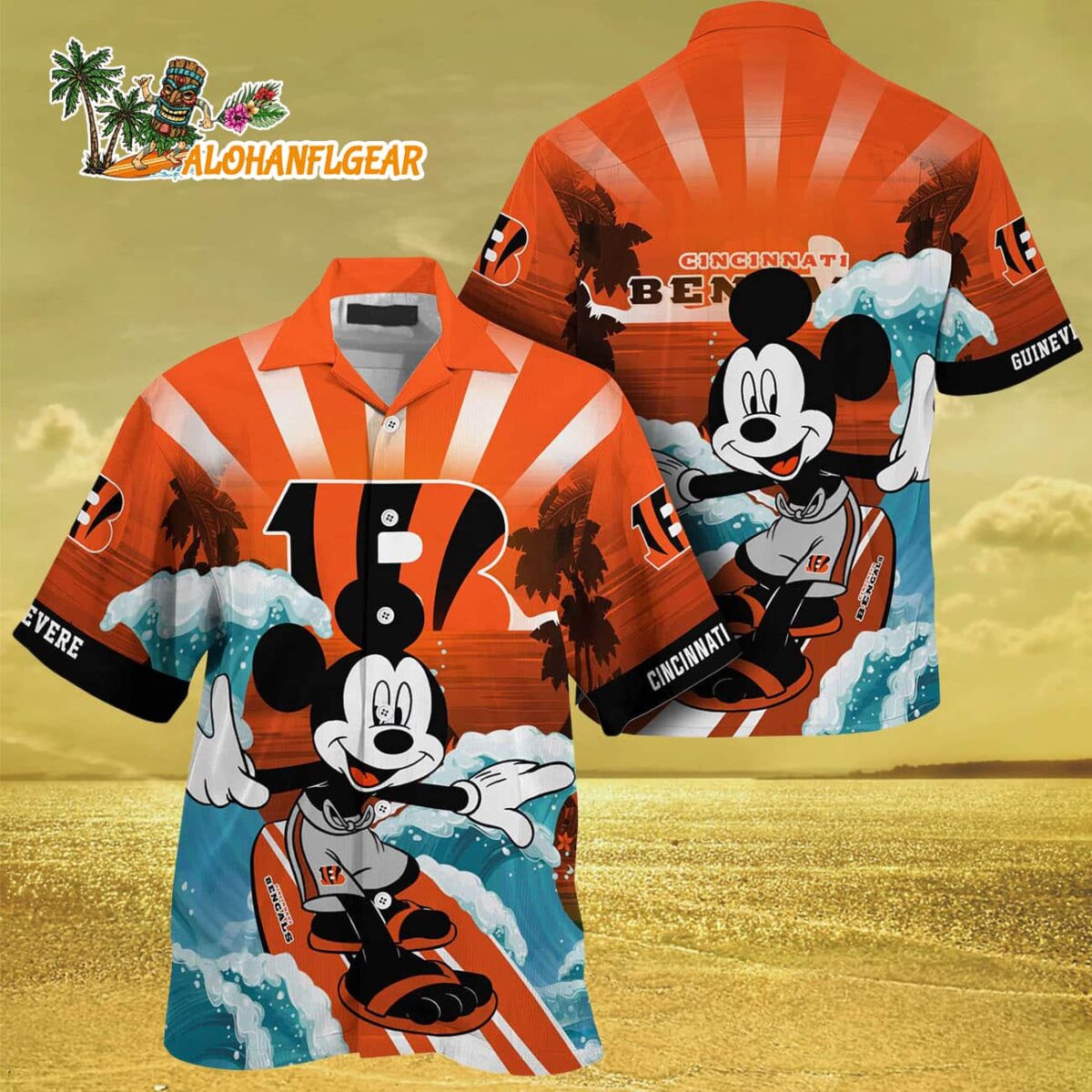 Cincinnati Bengals Special Mickey Mouse Movies Design Summer Hawaiian Shirt Cincinnati Bengals Aloha Shirt 3