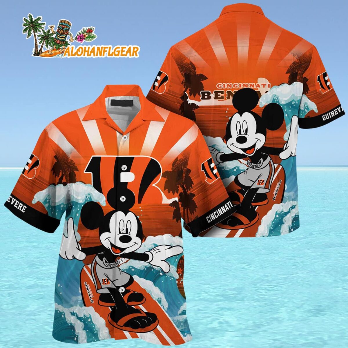 Cincinnati Bengals Special Mickey Mouse Movies Design Summer Hawaiian Shirt Cincinnati Bengals Aloha Shirt 4