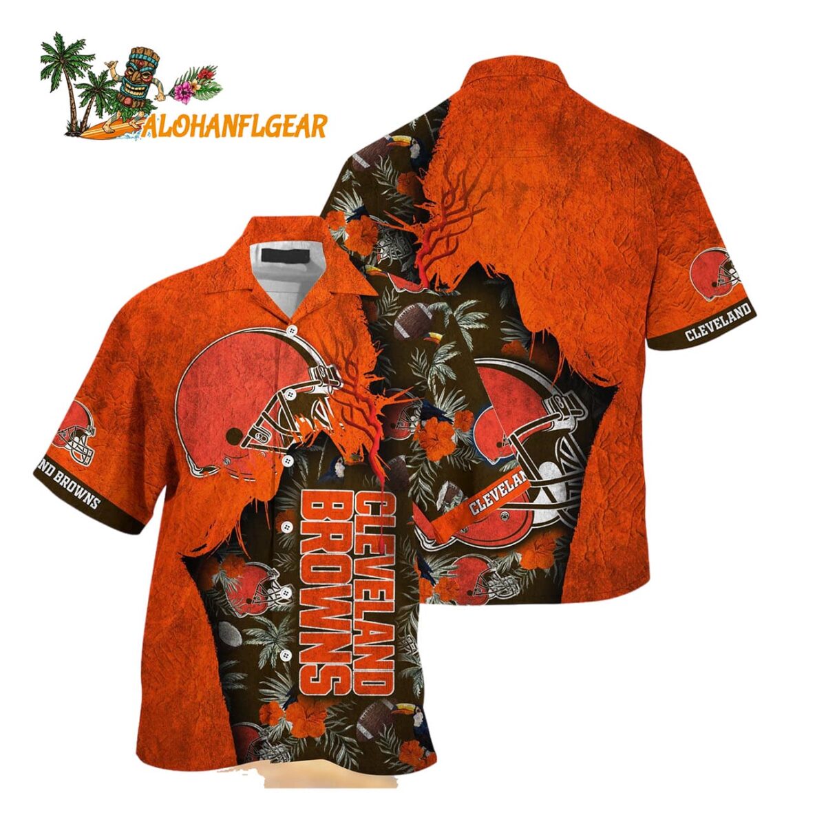 Cleveland Browns Football Team Summer God Hawaii Shirt Football NFL Hawaiian Shirt 1