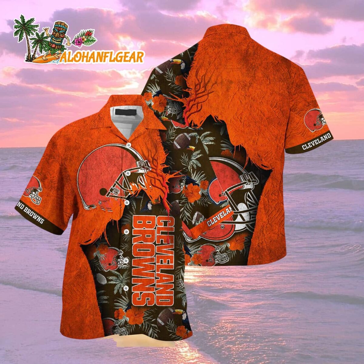 Cleveland Browns Football Team Summer God Hawaii Shirt, Football NFL Hawaiian Shirt 1 Cleveland Browns Football Team Summer God Hawaii Shirt Football NFL Hawaiian Shirt 2