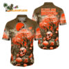 Cleveland Browns Halloween Skull Pumpkin Hawaiian Shirt Cleveland Browns Aloha Shirt 1