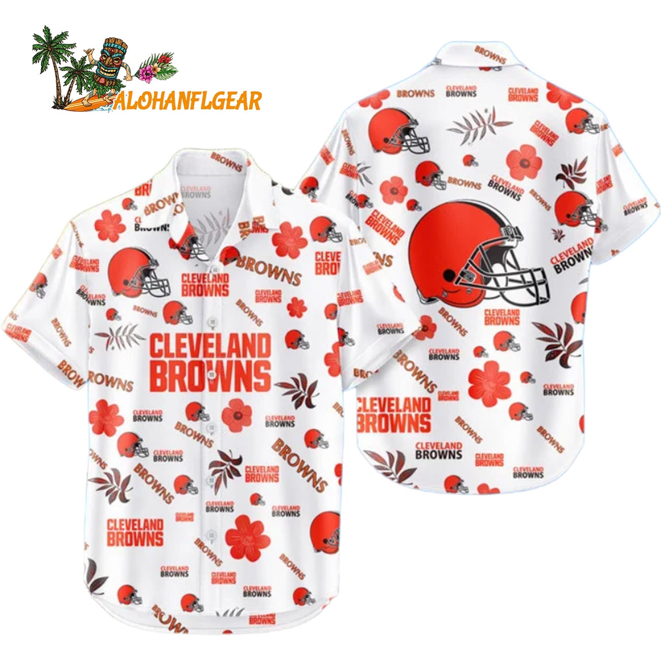 Cleveland Browns Hawaiian Shirt Tropical Beach, Cleveland Browns Aloha Shirt Cleveland Browns Hawaiian Shirt Tropical Beach, Cleveland Browns Aloha Shirt
