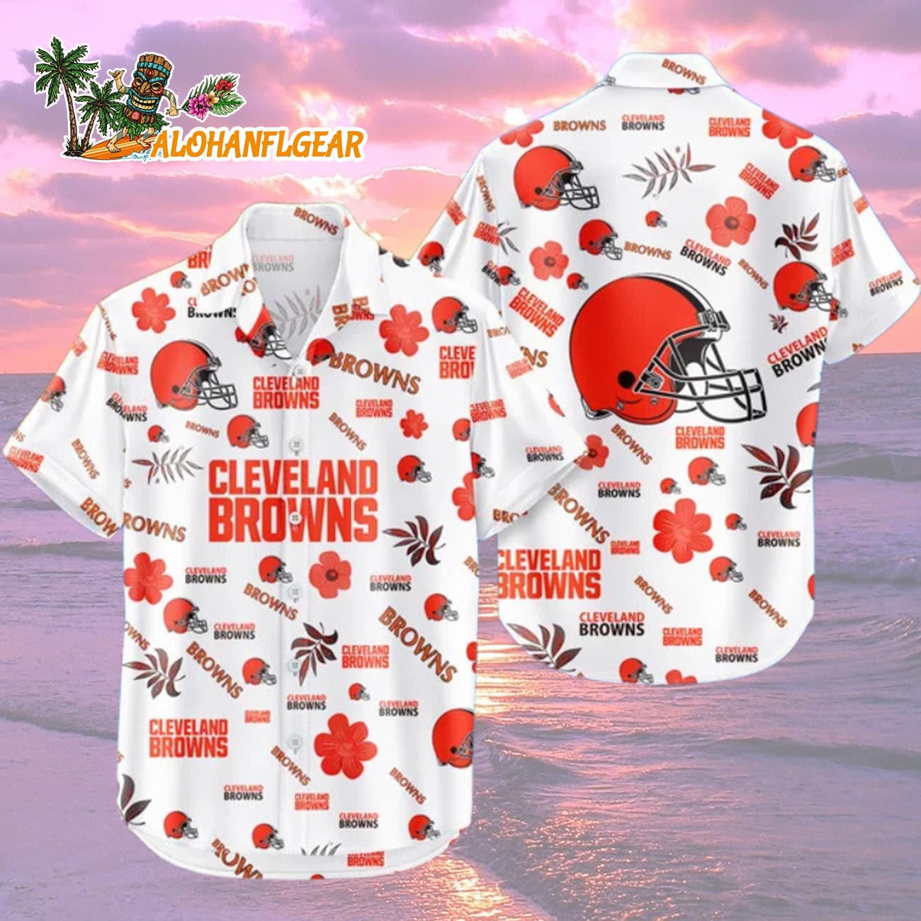 Cleveland Browns Hawaiian Shirt Tropical Beach, Cleveland Browns Aloha Shirt Cleveland Browns Hawaiian Shirt Tropical Beach, Cleveland Browns Aloha Shirt