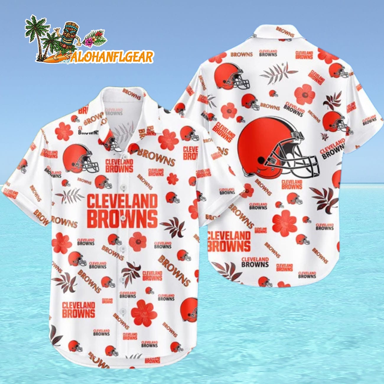 Cleveland Browns Hawaiian Shirt Tropical Beach, Cleveland Browns Aloha Shirt Cleveland Browns Hawaiian Shirt Tropical Beach, Cleveland Browns Aloha Shirt