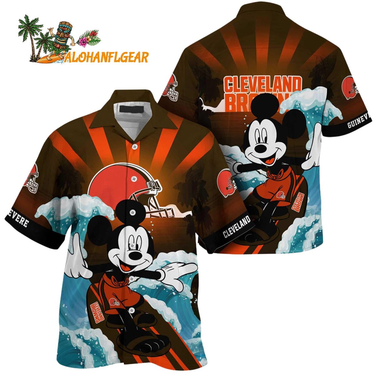 Cleveland Browns Special Mickey Mouse Movies Design Summer Hawaiian Shirt Cleveland Browns Aloha Shirt 1