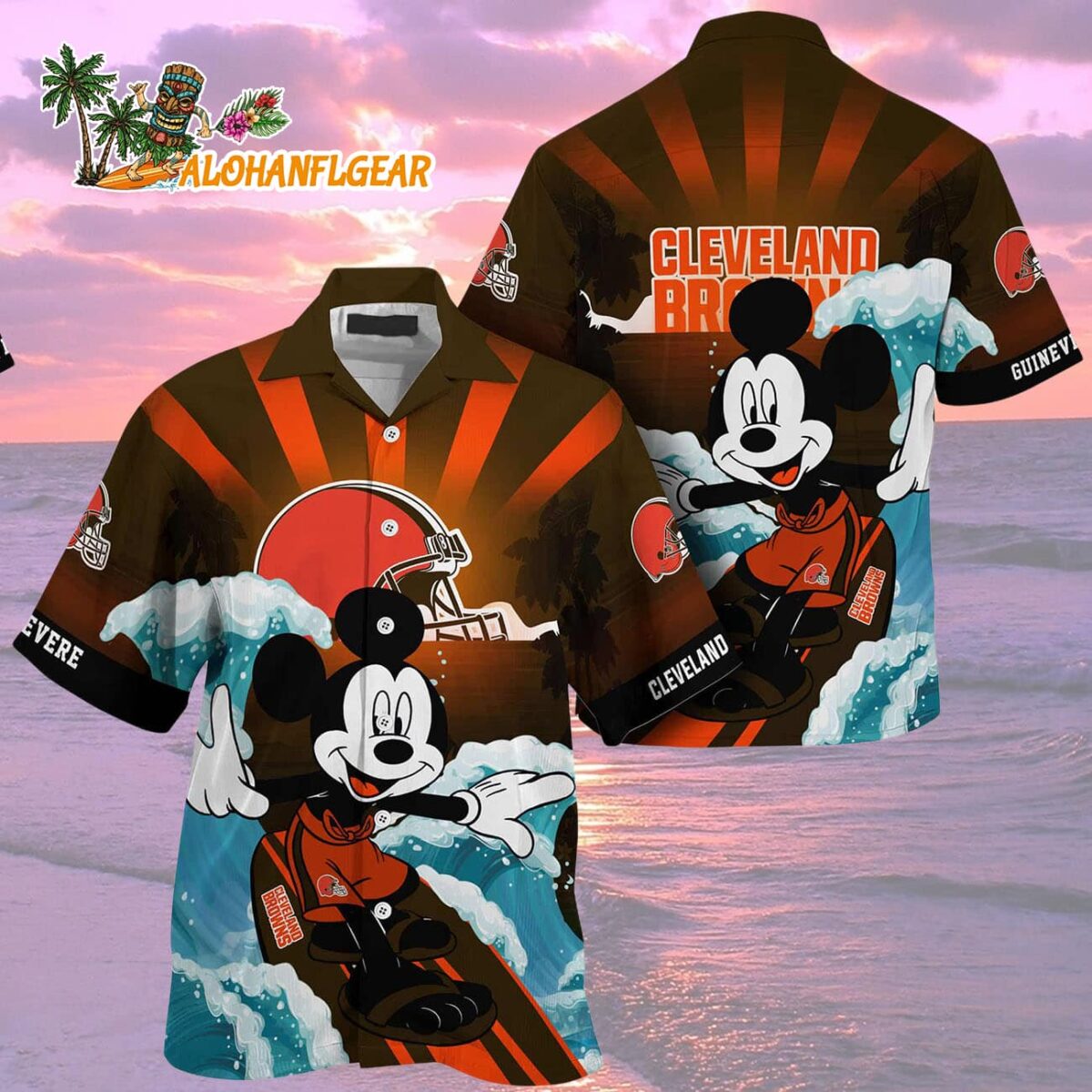 Cleveland Browns Special Mickey Mouse Movies Design Summer Hawaiian Shirt Cleveland Browns Aloha Shirt 2