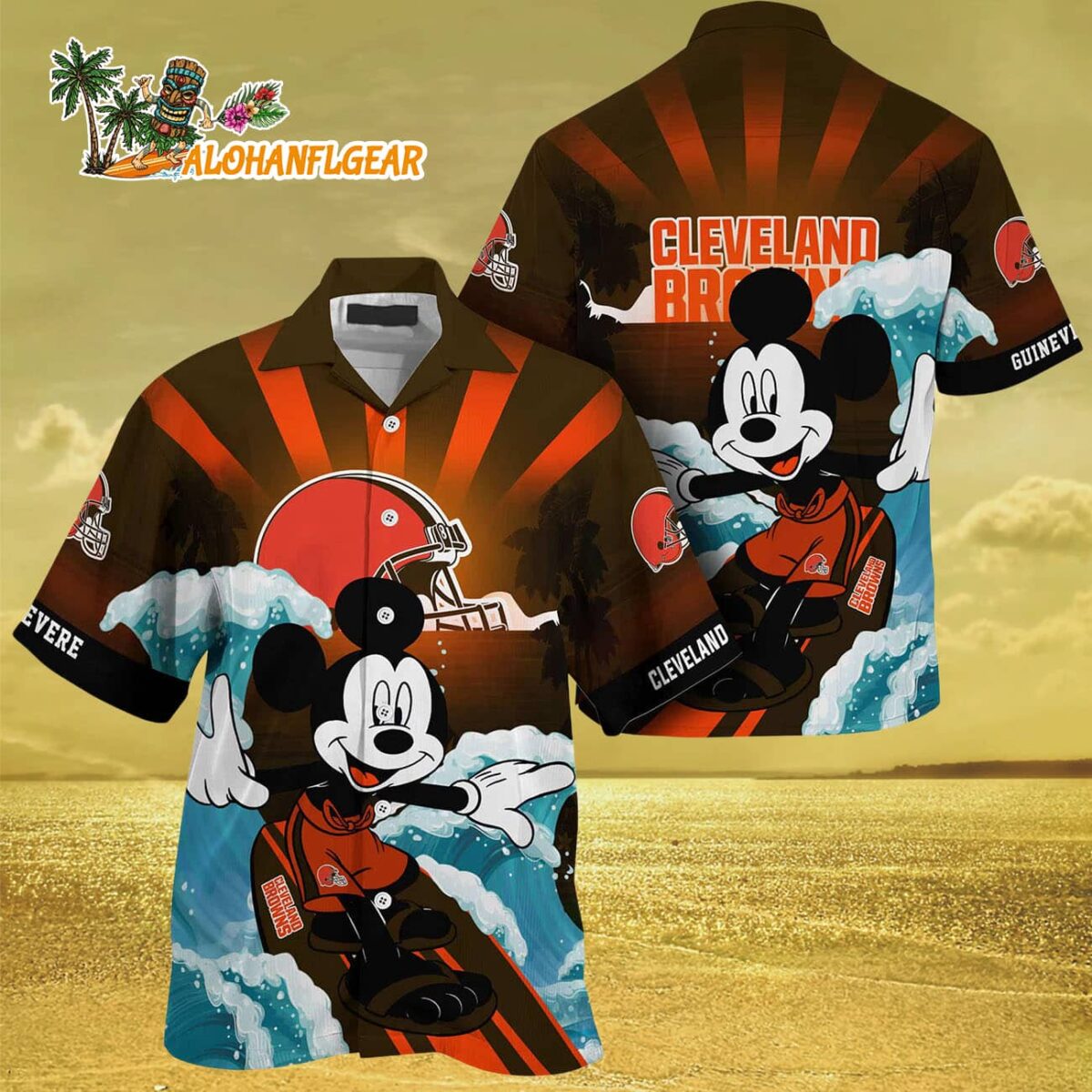 Cleveland Browns Special Mickey Mouse Movies Design Summer Hawaiian Shirt Cleveland Browns Aloha Shirt 3
