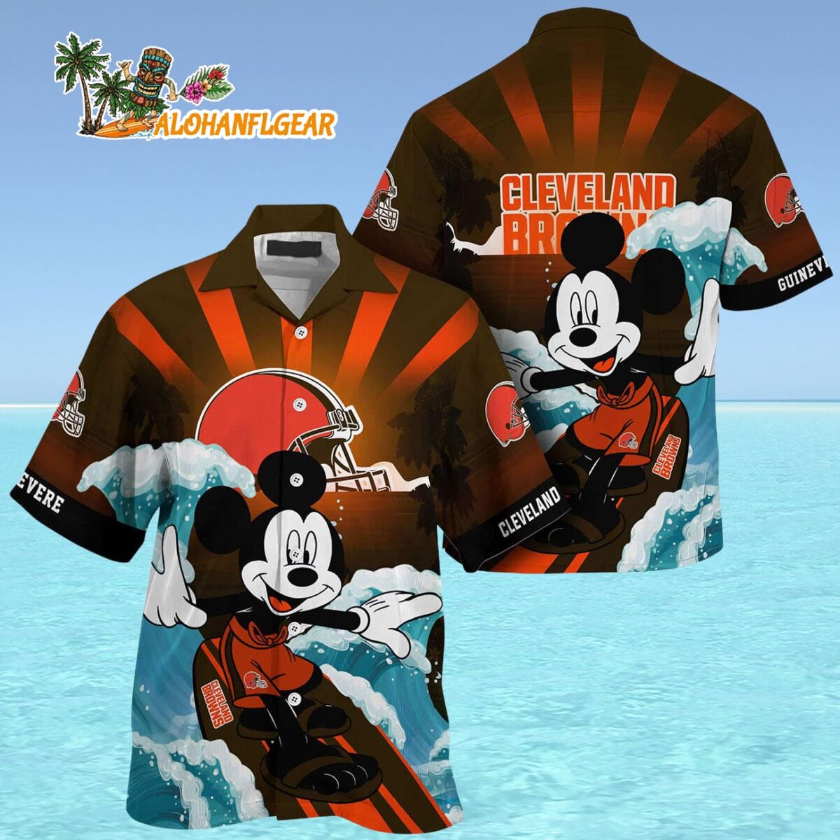 Cleveland Browns Special Mickey Mouse Movies Design Summer Hawaiian Shirt Cleveland Browns Aloha Shirt 4