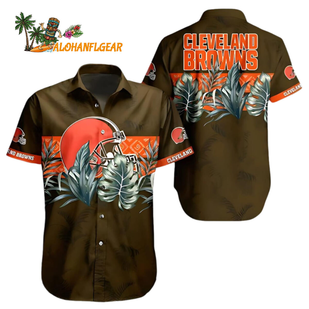 Cleveland Browns Tropical Jungle Print Cleveland Browns Aloha Shirt 1