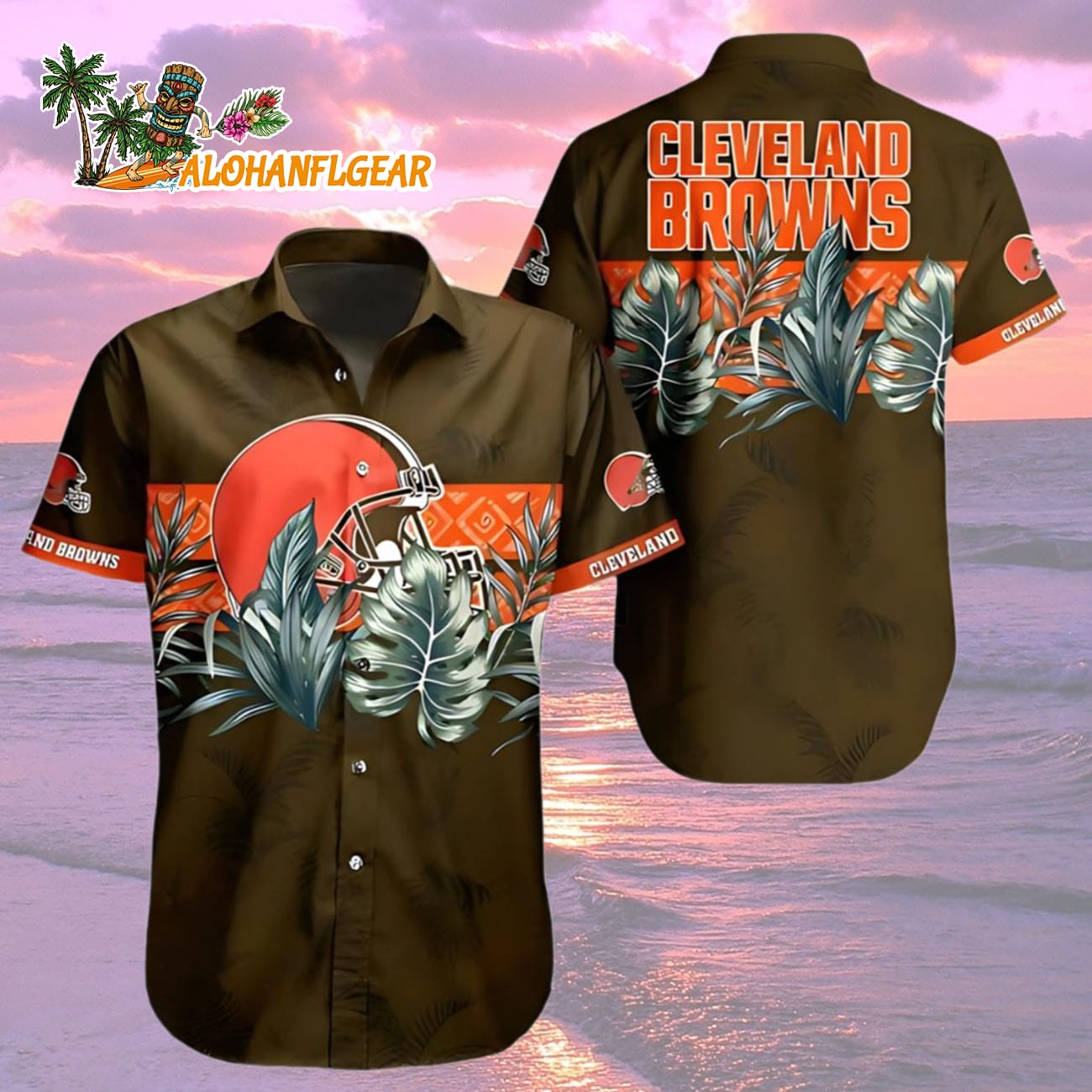 Cleveland Browns Tropical Jungle Print, Cleveland Browns Aloha Shirt Cleveland Browns Tropical Jungle Print, Cleveland Browns Aloha Shirt