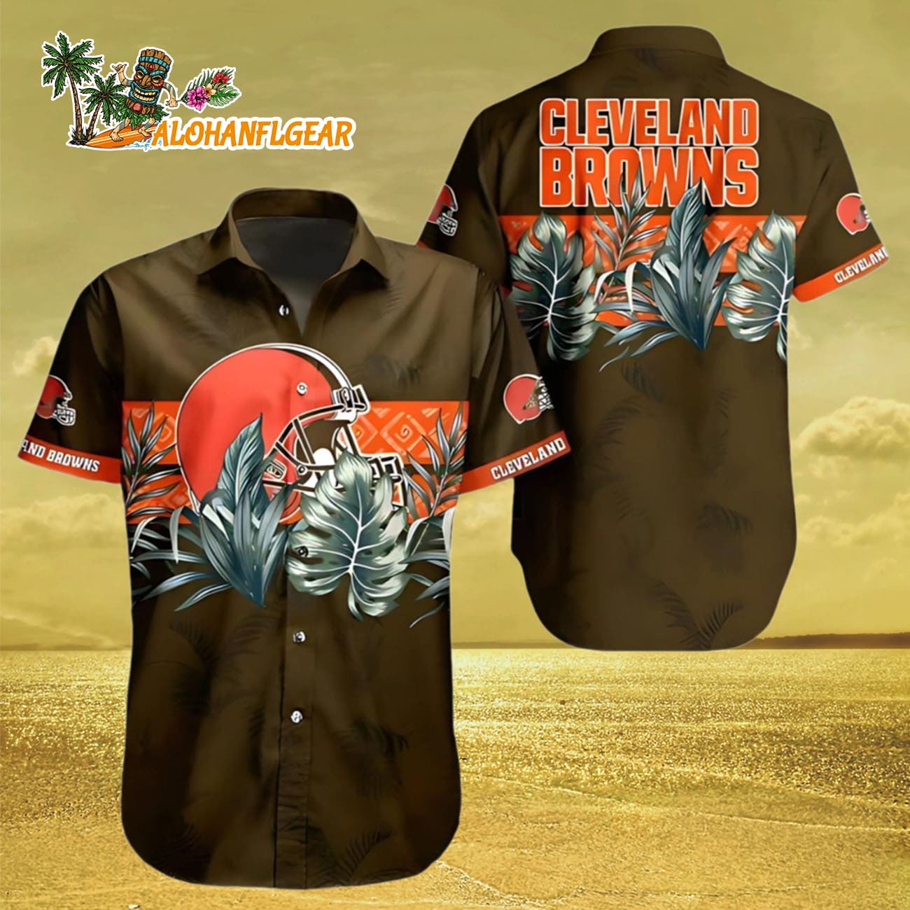 Cleveland Browns Tropical Jungle Print, Cleveland Browns Aloha Shirt Cleveland Browns Tropical Jungle Print, Cleveland Browns Aloha Shirt