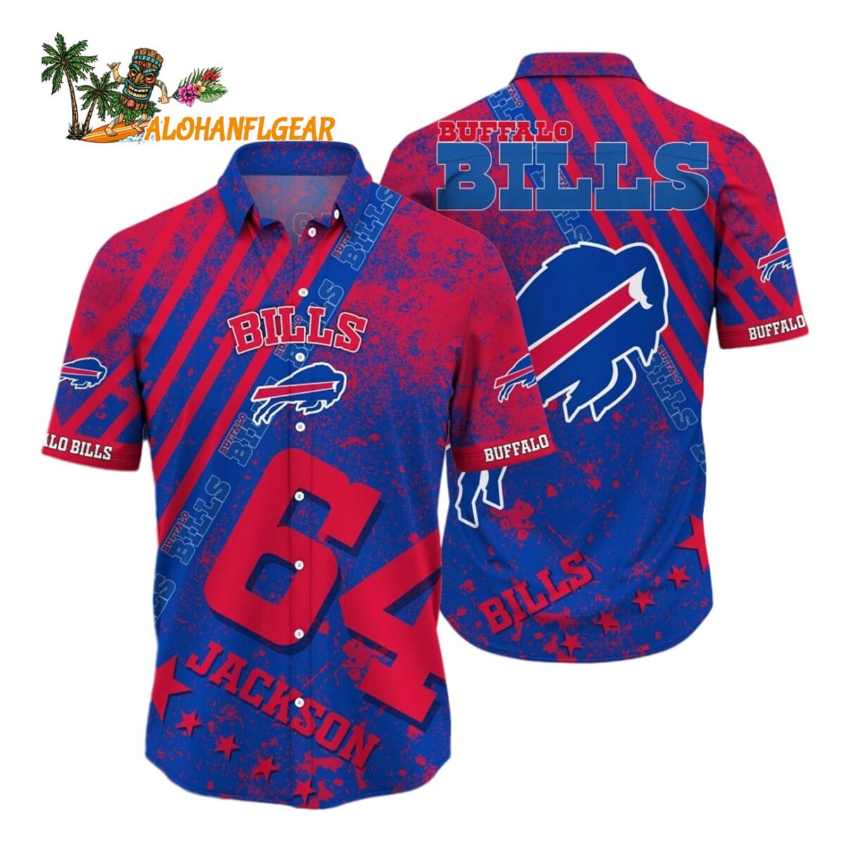 Custom Name Number Hawaiian Shirt Button Up Shirt Unique Gift For Fan Buffalo Bills Aloha Shirt 1