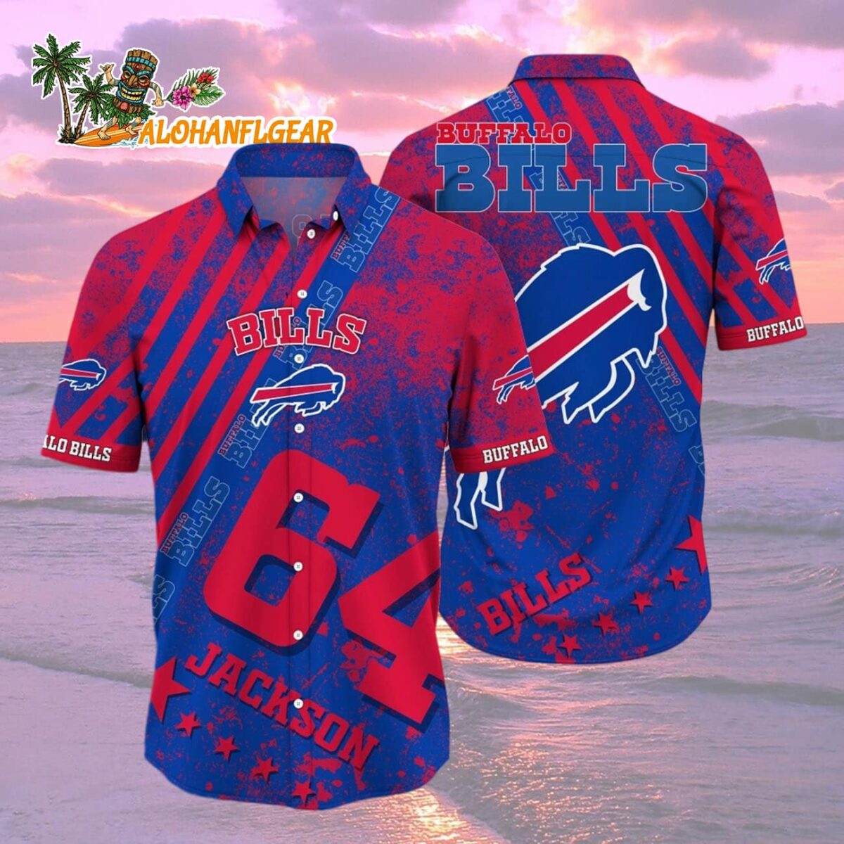 Custom Name Number Hawaiian Shirt Button Up Shirt Unique Gift For Fan Buffalo Bills Aloha Shirt 2