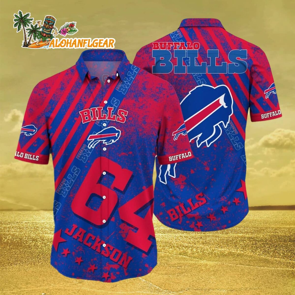 Custom Name Number Hawaiian Shirt Button Up Shirt Unique Gift For Fan Buffalo Bills Aloha Shirt 3
