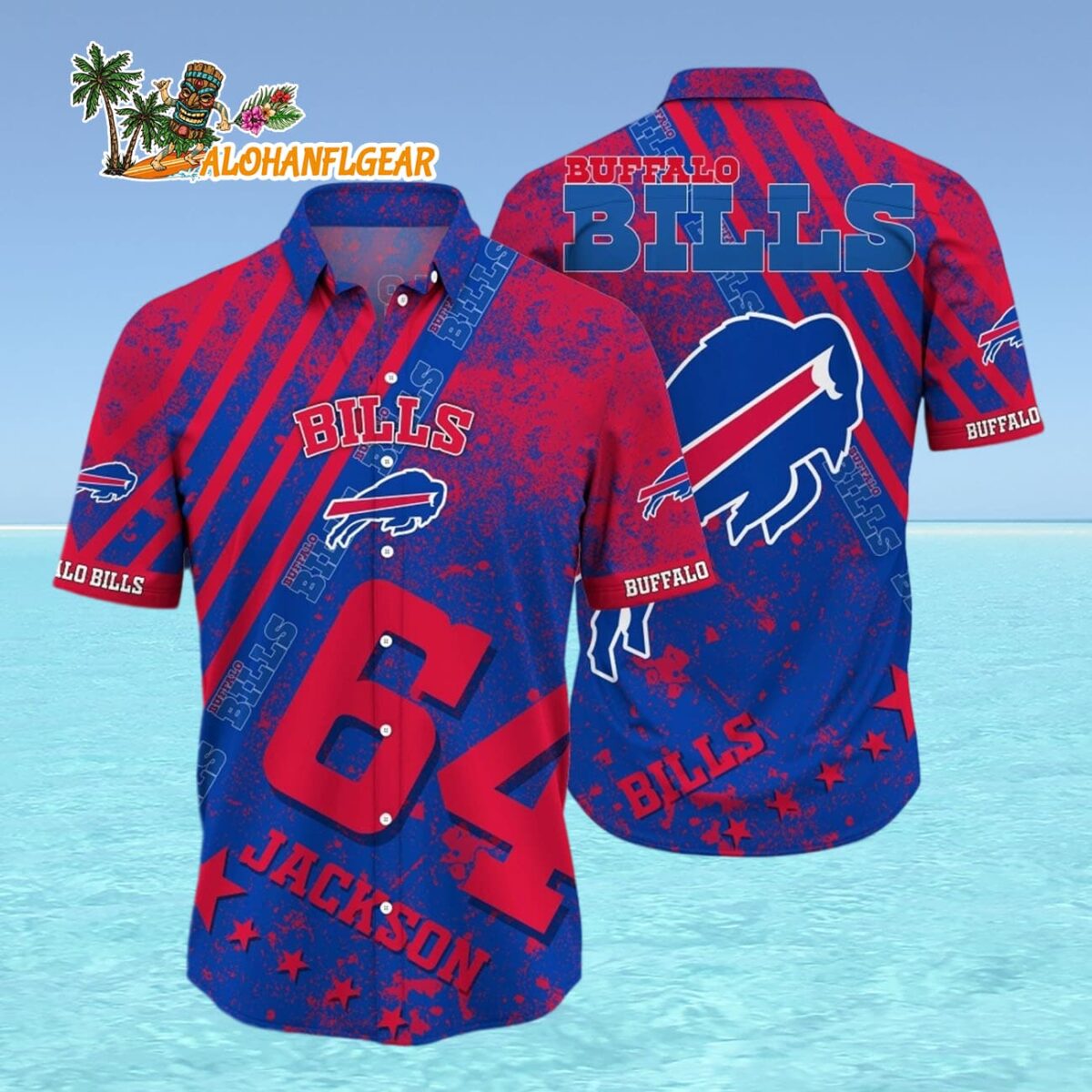 Custom Name Number Hawaiian Shirt Button Up Shirt Unique Gift For Fan Buffalo Bills Aloha Shirt 4