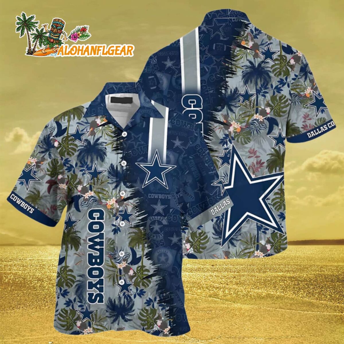 Dallas Cowboys Hawaiian Shirt Tropical Paradise Design Dallas Cowboys Aloha Shirt 3
