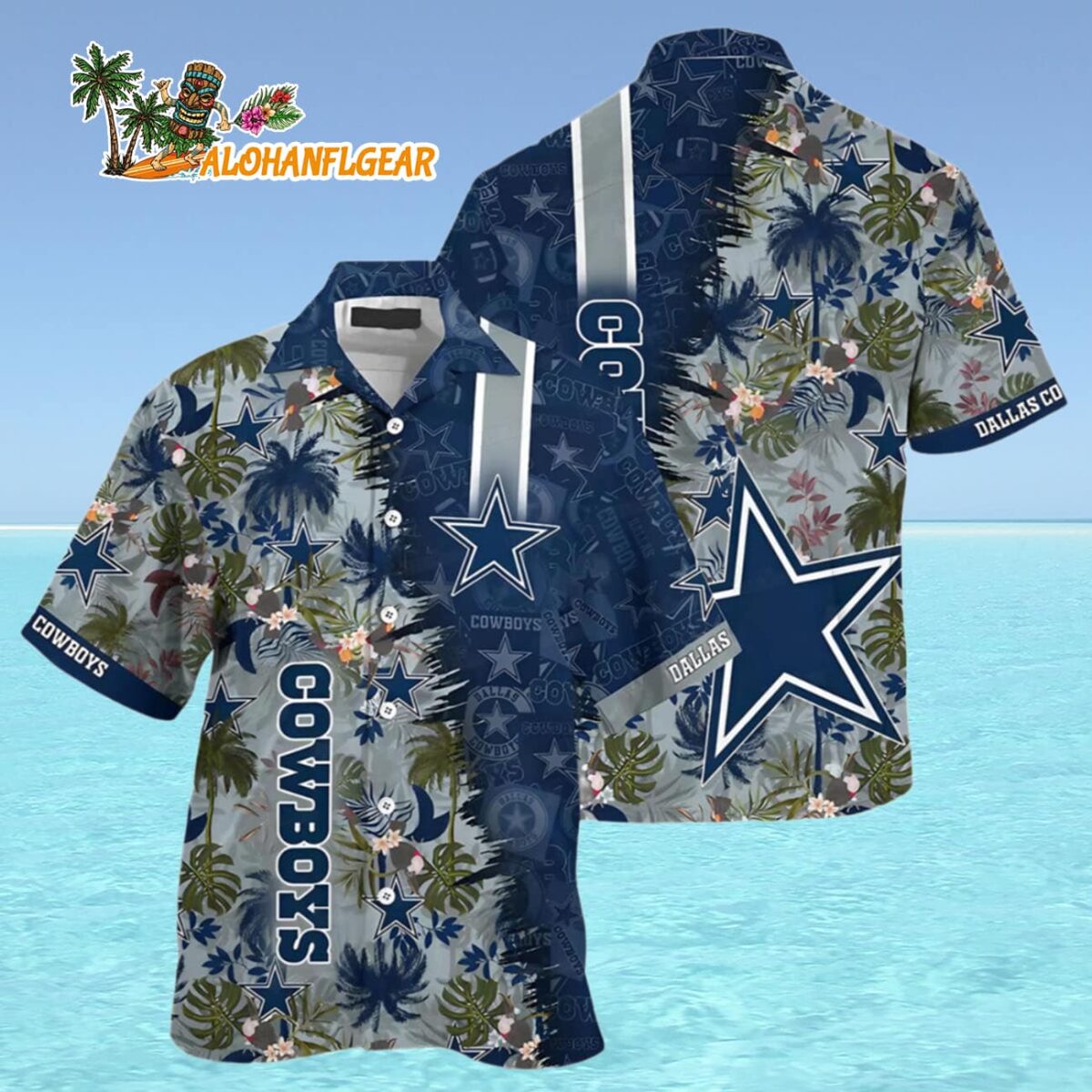 Dallas Cowboys Hawaiian Shirt Tropical Paradise Design Dallas Cowboys Aloha Shirt 4