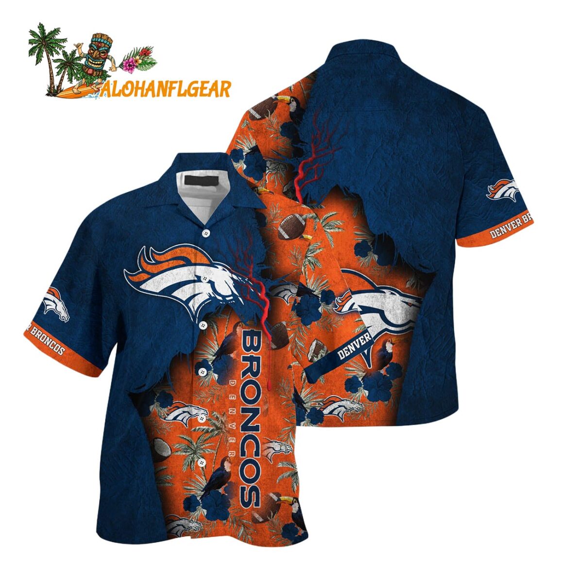 Denver Broncos Football Team Summer God Hawaii Shirt Football NFL Hawaiian Shirt 1