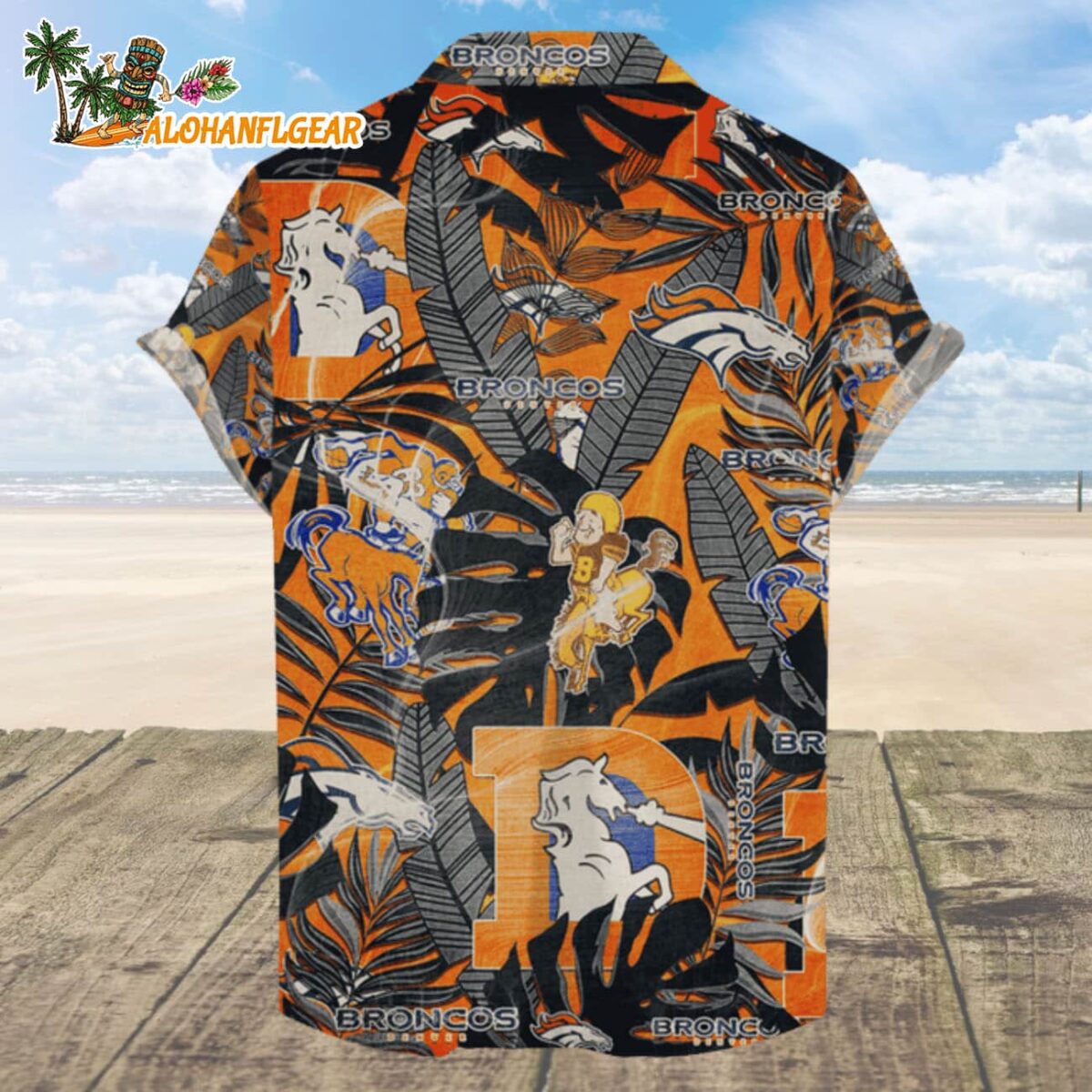 Denver Broncos Hawaiian Shirt Retro Logo Revolution NFL Aloha Shirt 2025 2