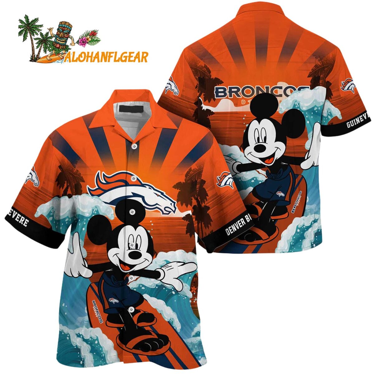 Denver Broncos Special Mickey Mouse Movies Design Summer Hawaiian Shirt Denver Broncos Aloha Shirt 1