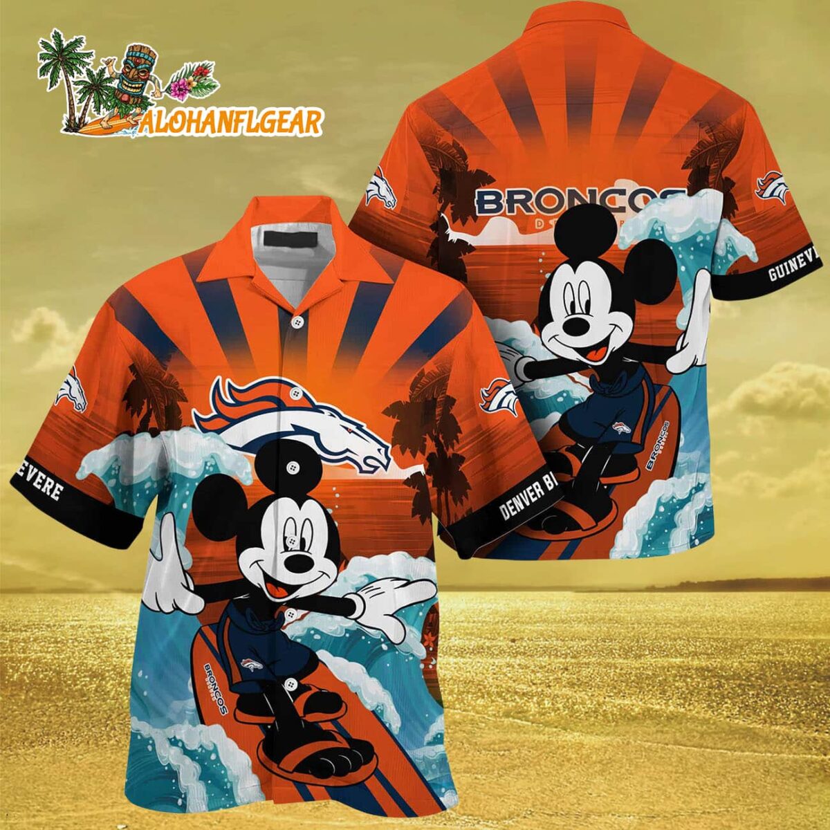 Denver Broncos Special Mickey Mouse Movies Design Summer Hawaiian Shirt Denver Broncos Aloha Shirt 3