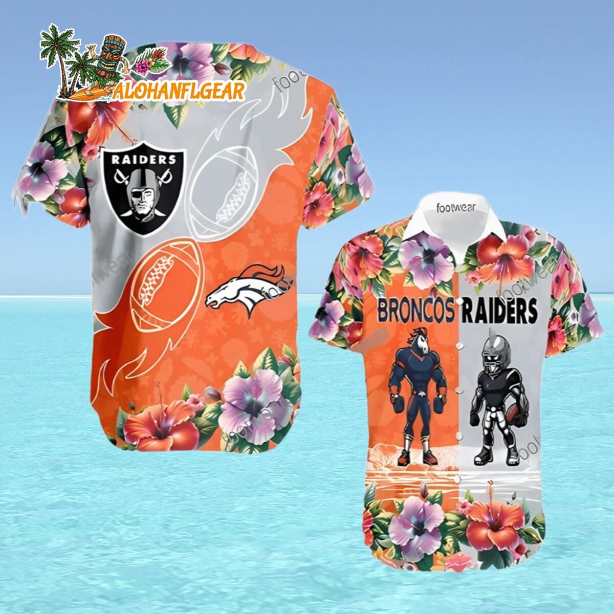 Denver Broncos Vs Las Vegas Raiders Surfboard Logo Beach Hawaiian Shirt Denver Broncos Vs Las Vegas Raiders Aloha Shirt 4