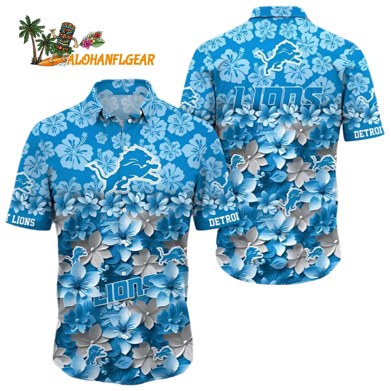 Detroit Lions Floral Blitz Hawaiian Shirt, Detroit Lions Aloha Shirt Detroit Lions Floral Blitz Hawaiian Shirt, Detroit Lions Aloha Shirt