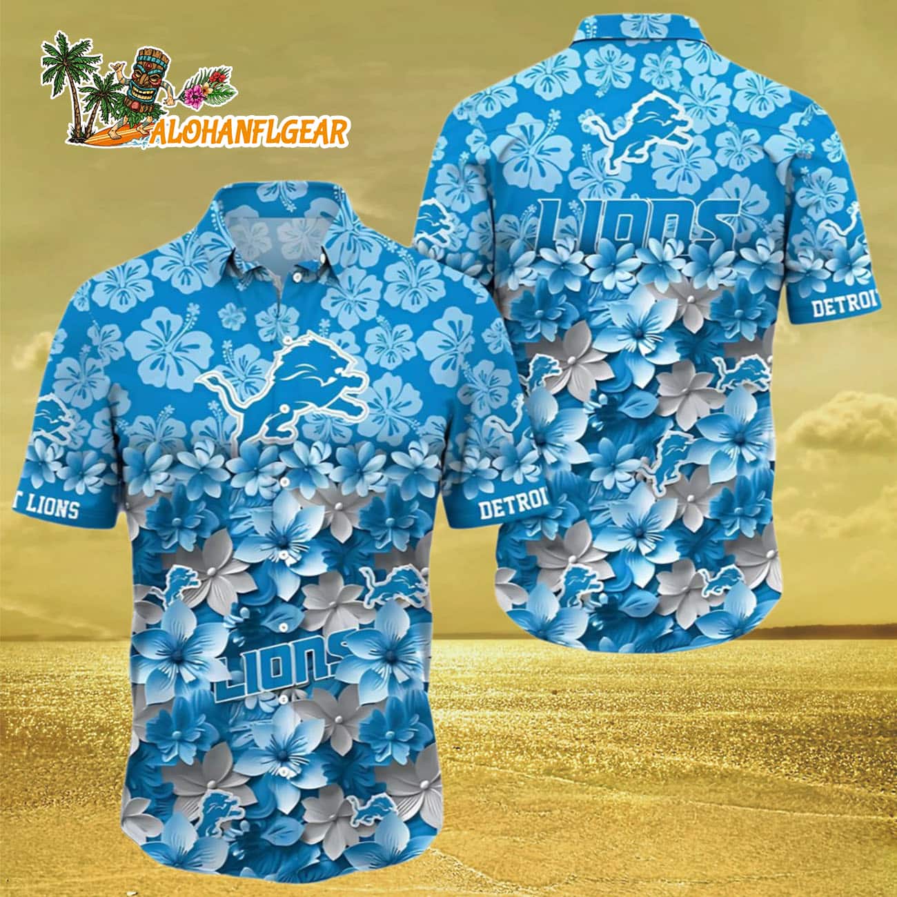 Detroit Lions Floral Blitz Hawaiian Shirt, Detroit Lions Aloha Shirt Detroit Lions Floral Blitz Hawaiian Shirt, Detroit Lions Aloha Shirt